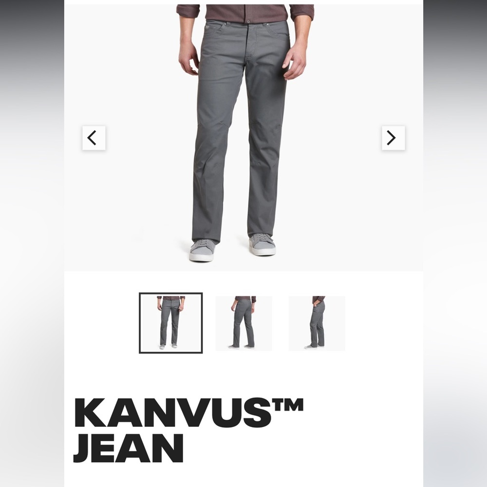 KUHL Kanvus Jean Mens Gravel Grey 40x30